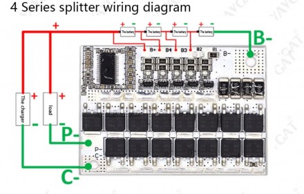BMS 4S / 12,8 V (14.6V)/ 50А(100A) LiFePO4 Bms з балансуванням
	
	Напруга осеред. . фото 4