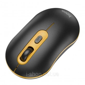 Hoco GM21 Platinum 2.4G business wireless mouse Black Yellow — сучасна, стильна . . фото 3