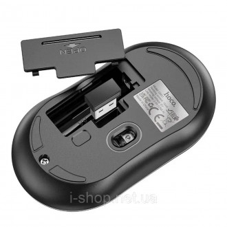 Hoco GM21 Platinum 2.4G business wireless mouse Black Yellow — сучасна, стильна . . фото 4