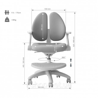 FunDesk Детское кресло Fresco Grey с подлокотниками!
 
Ортопедическое кресло Fun. . фото 11