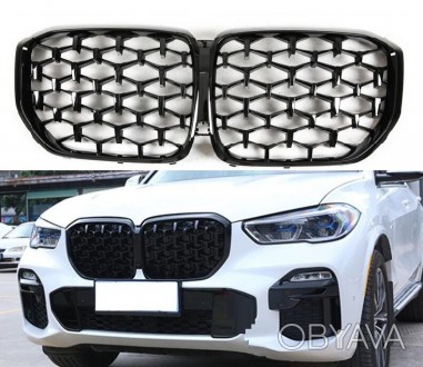 Решетка радиатора на BMW X5 G05 стиль Diamond Black (19-22 г.в.)