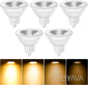 Світлодіодна лампа Linkind Dimmable GU5.3 5,5 Вт, еквівалент 50 Вт, 2700 К, тепл. . фото 1