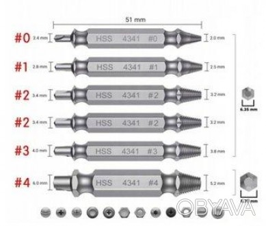 Набір викруток для зламаних болтів 6шт. Silver (Silver10707)
Опис продукту
Набір. . фото 1