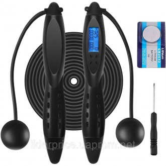 
Скакалка з лічильником 2in1 SHOWPIN Fitness Jump Rope Digital Counting Calorie . . фото 2