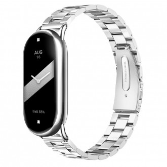 Ремінець для фітнес-браслету Xiaomi Mi Band 8 і 9 Type C металевий із застібкою сріблястий. Запоріжжя. фото 1 Ремінець для фітнес-браслету Xiaomi Mi Band 8 і 9 Type C металевий із застібкою сріблястий. Запоріжжя. фото 1