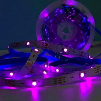 LED стрічка WS2812 RGB 25m 450 Led, 5V USB з Bluetooth контролером, керування че. . фото 9