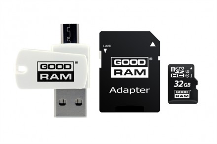 Карта пам`ятi MicroSDHC 32GB UHS-I Class 10 GOODRAM + SD-adapter + OTG Card read. Харьков. фото 1 Карта пам`ятi MicroSDHC 32GB UHS-I Class 10 GOODRAM + SD-adapter + OTG Card read. Харьков. фото 1