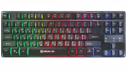 Клавіатура REAL-EL Gaming 8710 TKL Backlit Ukr Black. Харьков. фото 1 Клавіатура REAL-EL Gaming 8710 TKL Backlit Ukr Black. Харьков. фото 1