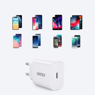 Настінний зарядний пристрій Choetech USB Type C 20W Power Delivery 3A (Q5004) Це. . фото 6