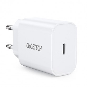 Настінний зарядний пристрій Choetech USB Type C 20W Power Delivery 3A (Q5004) Це. . фото 2