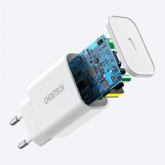 Настінний зарядний пристрій Choetech USB Type C 20W Power Delivery 3A (Q5004) Це. . фото 3