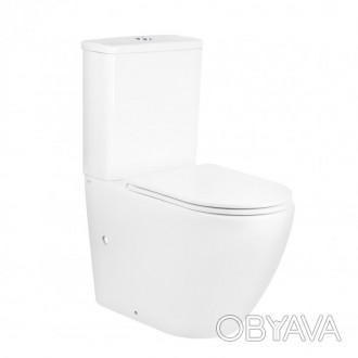 Унитаз-компакт Qtap Robin безободковый с сиденьем Soft-close QT13222141ARW имеет. . фото 1