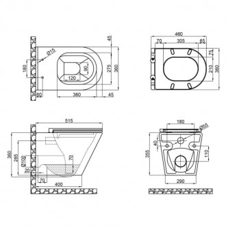 Подвесной унитаз Qtap Scorpio безободковый с сидением Soft-close QT1433053EUQW и. . фото 3