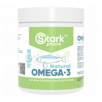 Харчова добавка Stark Pharm - Stark Natural Omega 3 містить рибний жир натуральн. . фото 2