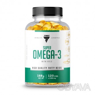  TREC Nutrition Super Omega-3 with Vitamin E це високоякісний комплекс моно- та . . фото 1