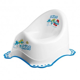 Горшок детский пластиковый Maltex Smurfs, с высокой спинкой, 35х30х23 см, белый/. Київ. фото 1