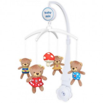 Детский музыкальный, плюшевый, механический мобиль для кроватки Baby Mix, мишки,. Киев. фото 1 Детский музыкальный, плюшевый, механический мобиль для кроватки Baby Mix, мишки,. Киев. фото 1