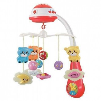 Детский музыкальный мобиль для кроватки Baby Mix с проектором, Мишка, красный. Киев. фото 1 Детский музыкальный мобиль для кроватки Baby Mix с проектором, Мишка, красный. Киев. фото 1
