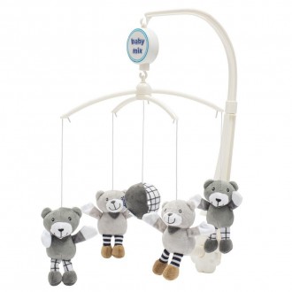 Детский музыкальный, плюшевый, механический мобиль Baby Mix, мишки друзья для кр. Киев. фото 1 Детский музыкальный, плюшевый, механический мобиль Baby Mix, мишки друзья для кр. Киев. фото 1