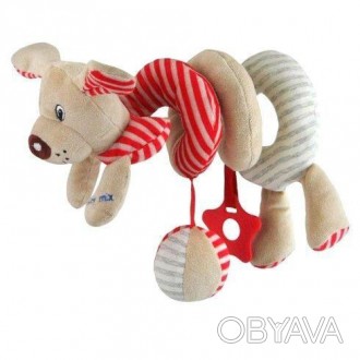 Детская игрушка плюшевая спираль Baby Mix Собачка, для коляски, с рождения, дли