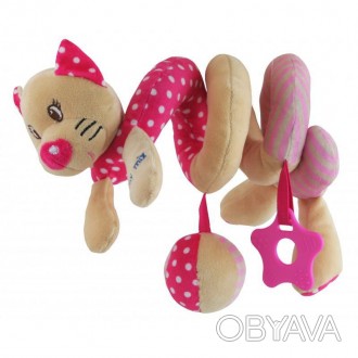 Детская игрушка плюшевая спираль Baby Mix, котик, для коляски, с рождения, длина