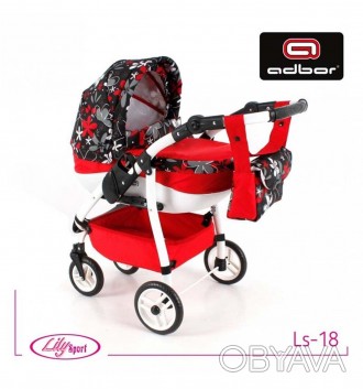 Детская коляска для куклы Adbor Lily Sport, детям от 2 лет, ручка с регулировкой
