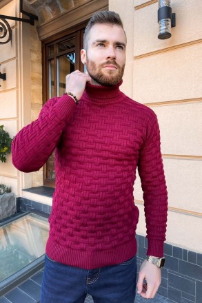 Свитер мужской, цвет бордовый, 161R602. Одесса. фото 1