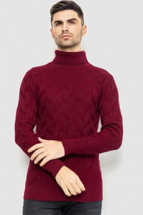 Свитер мужской, цвет бордовый, 161R1034. Одесса. фото 1