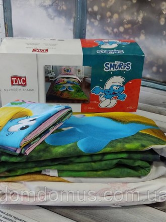 Smurfes полуторна дитяча постіль. Ранфорс. TAC Туреччина.. Одесса. фото 1 Smurfes полуторна дитяча постіль. Ранфорс. TAC Туреччина.. Одесса. фото 1
