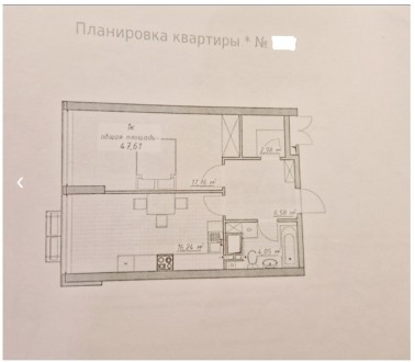 Простора однокімнатна квартира 47.61 кв.м. 
13 поверх 25 поверхового будинку, за. Приморский. фото 6