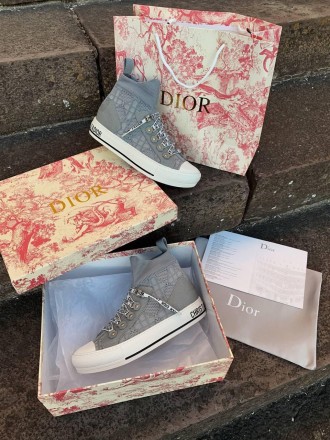 Кеды женские серые Dior Walk'n'Dior Gray Cannage Technical Mesh
Женские кеды Дио. . фото 7