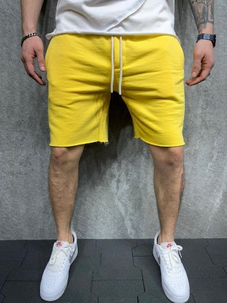 Шорты мужские желтые короткие повседневные однотонные оверсайз Loose Fit. Київ. фото 1 Шорты мужские желтые короткие повседневные однотонные оверсайз Loose Fit. Київ. фото 1