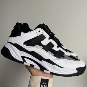  Кроссовки мужские черно-белые Adidas Niteball White Black
Спортивные мужские кр. . фото 3