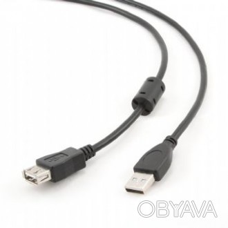 Кабель CCF-USB2-AMAF-15, USB 2.0 A-вилка/ USB 2.0 A-розетка, з феритовою серцеви. . фото 1