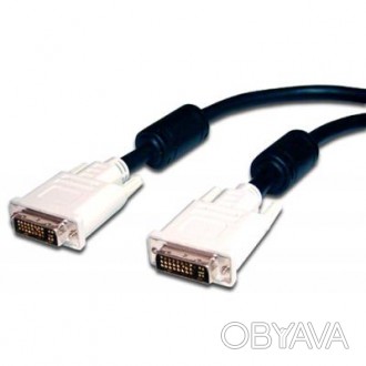 Роз'єми DVI-D dual link - колір кабелю чорний - колір конекторів білий. Циф. . фото 1