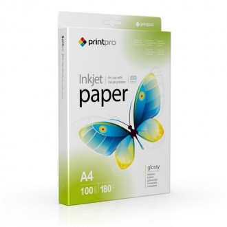 Фотопапір PrintPro глянцевий 180г/м2 A4 100арк (PGE180100A4). Харків. фото 1 Фотопапір PrintPro глянцевий 180г/м2 A4 100арк (PGE180100A4). Харків. фото 1