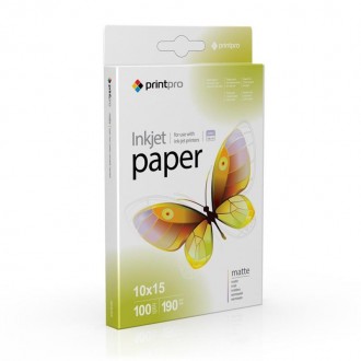 Фотопапiр PrintPro матовий 190г/м2 10x15см 100арк (PME1901004R). Харків. фото 1 Фотопапiр PrintPro матовий 190г/м2 10x15см 100арк (PME1901004R). Харків. фото 1