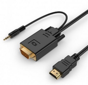 HDMI - VGA відео-аудіо адаптер. Перетворює цифровий відеопотік HDMI в аналоговий. . фото 2