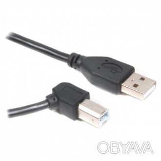 Подвійний екран (фольга + мідна оплетка)Кутовий роз"єм (В)Інтерфейс: USB 2.0Довж. . фото 1