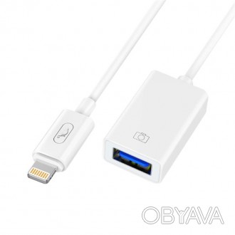 - Адаптер Lightning до USB - Підтримка OTG - USB 3.0 (60Mb/s) - Легкий та портат. . фото 1