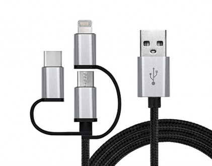 REAL-EL USB 2.0 Premium AM- 3 in 1 універсальний кабель для підключення micro US. . фото 2