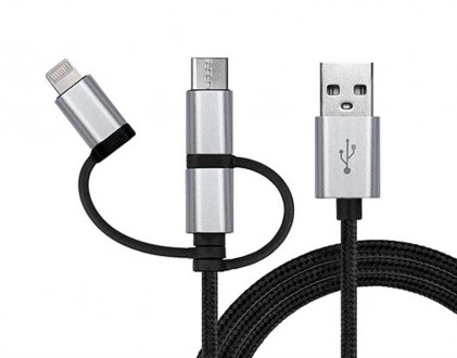 REAL-EL USB 2.0 Premium AM- 3 in 1 універсальний кабель для підключення micro US. . фото 3