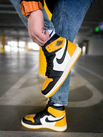 Кроссовки мужские черно-желтые Jordan 1 Mid "Yellow Black"
Стильная черно-желтая. . фото 2