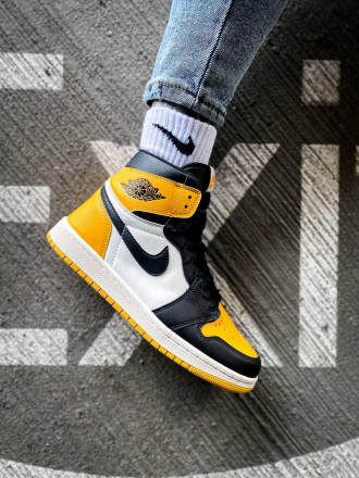 Кроссовки мужские черно-желтые Jordan 1 Mid "Yellow Black"
Стильная черно-желтая. . фото 5