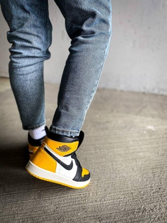 Кроссовки мужские черно-желтые Jordan 1 Mid "Yellow Black"
Стильная черно-желтая. . фото 9