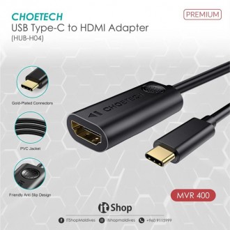 Перехідник USB C на HDMI CHOETECH USB C до HDMI Adapter дозволяє підключити прис. . фото 4