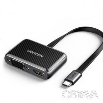 Перехідник Ugreen USB Type C to HDMI+VGA CM303 призначений для додавання USB Typ. . фото 1