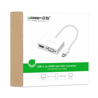 Перехідник Ugreen USB Type C to HDMI + VGA ММ123 додає USB Type C пристроям два . . фото 4