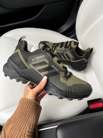 Кроссовки мужские хаки Adidas Terrex Swift R3 Gore-Tex Khaki Black
Мужские кросс. . фото 4