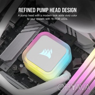 Система водяного охолодження Corsair iCUE H150i RGB Elite Liquid CPU Cooler Whit, фото 2